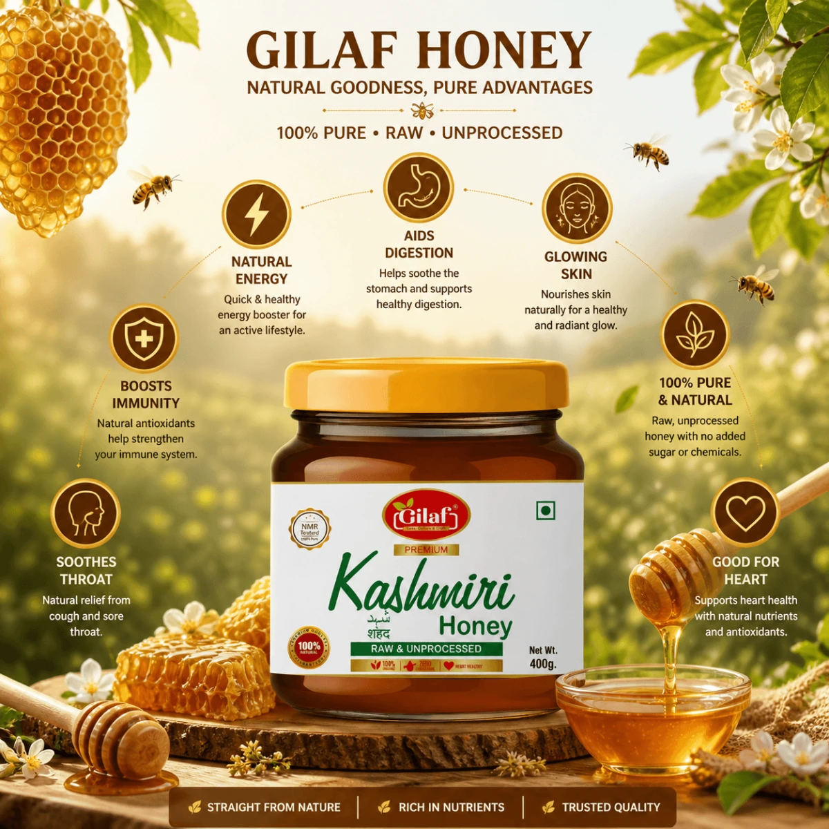Pure Kashmiri Honey 400g   خالص کشمیری شہد 400 گرام — image 5