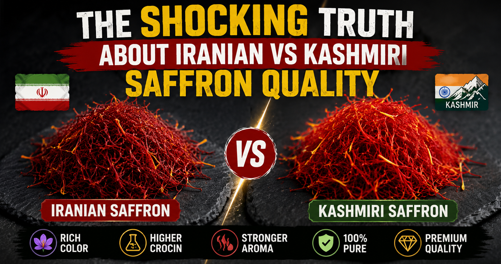 Shocking Truth: Iranian vs Kashmiri Saffron Quality Revealed